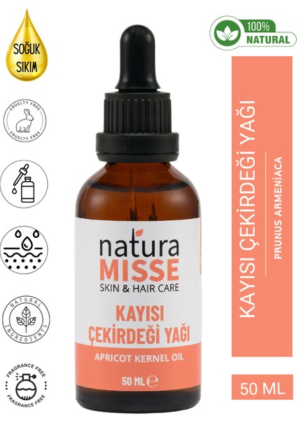 NaturaMisse Kayısı Çekirdeği Yağı 50 ml (Soğuk Sıkım)