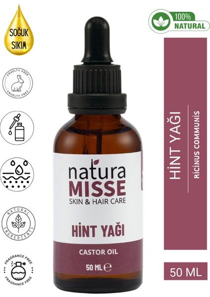 NaturaMisse Hint Yağı 50 ml (Soğuk Sıkım)