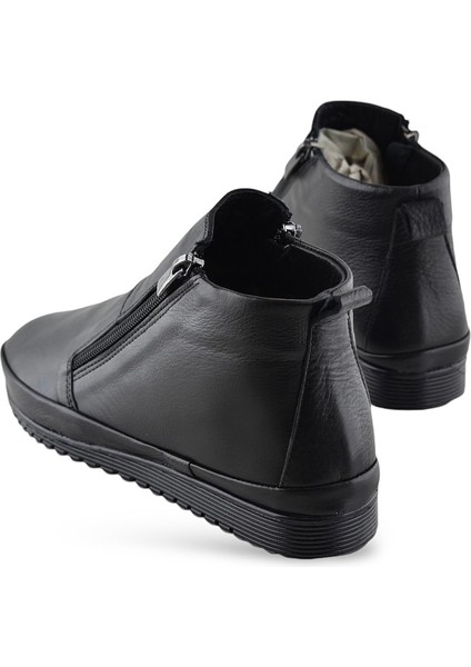 380K Ortopedik Taban Hakiki Deri Siyah Anne Botu Kadın Çift Fermuarlı Bot Ayakkabı fırsatları