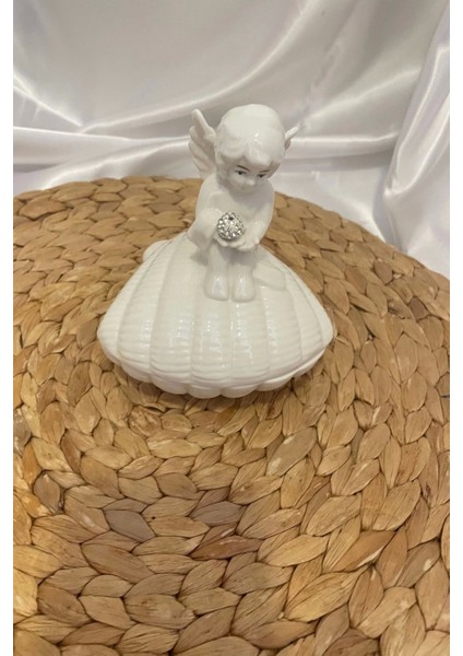 Poli Oturan Peri Melek Biblo Kutu Seramik fırsatları