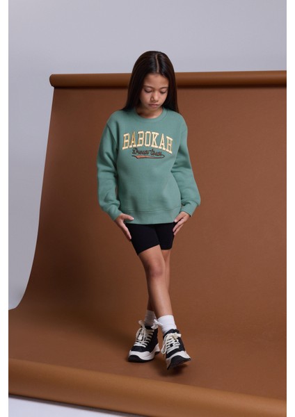 Kids Girl Kolej Aplikeli Sweatshirt modelleri
