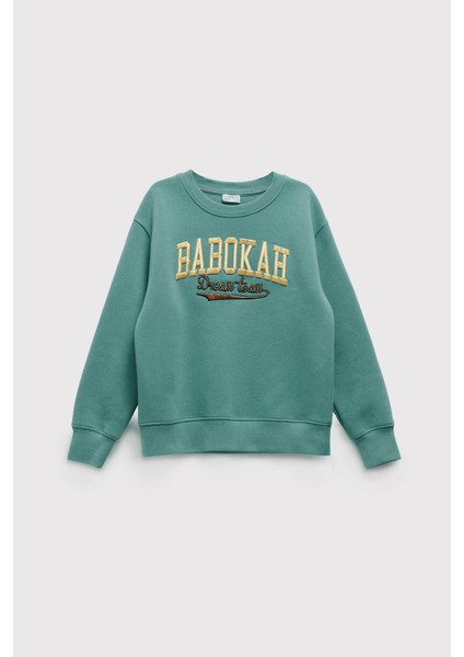 Kids Girl Kolej Aplikeli Sweatshirt fırsatları
