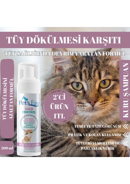 Kedi Tüy Dökülmesi Karşıtı Doğal ve Organik Kuru Köpük Şampuanı