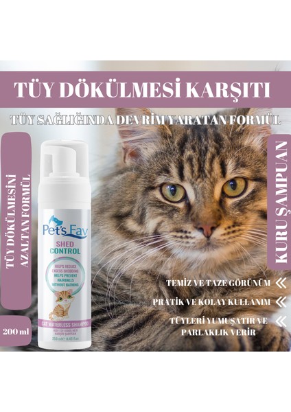 Kedi Tüy Dökülmesi Karşıtı Doğal ve Organik Kuru Köpük Şampuanı