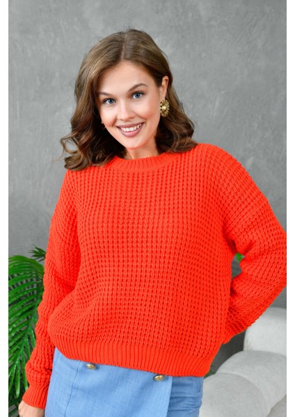 Kadın Bisiklet Yaka Salaş Triko Kazak modelleri