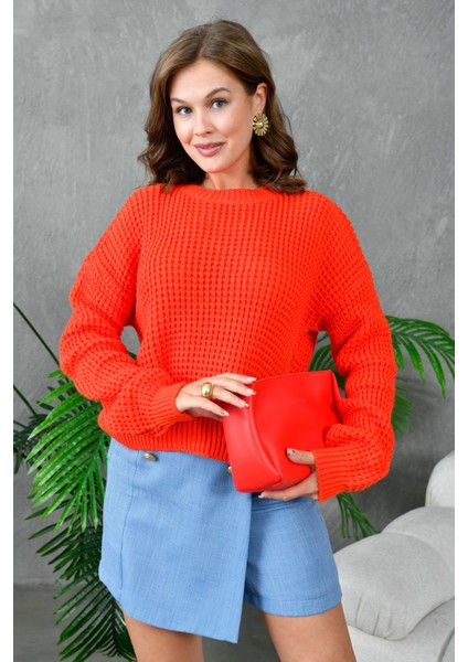 Kadın Bisiklet Yaka Salaş Triko Kazak fırsatları