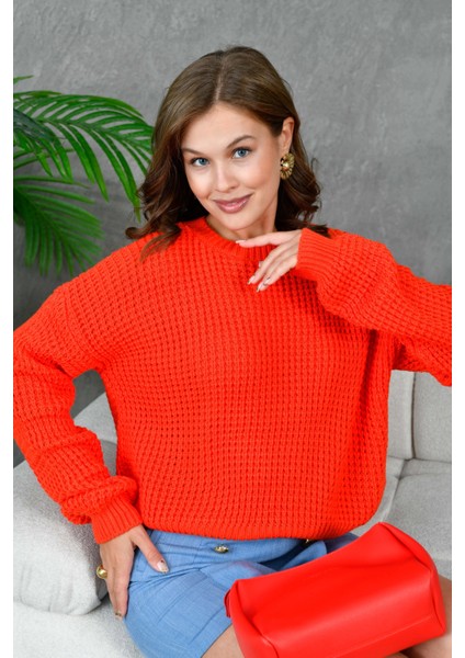 Kadın Bisiklet Yaka Salaş Triko Kazak indirimleri