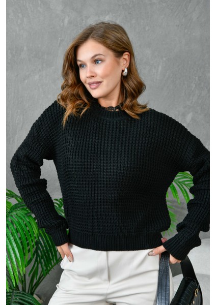 Kadın Bisiklet Yaka Salaş Triko Kazak indirimleri