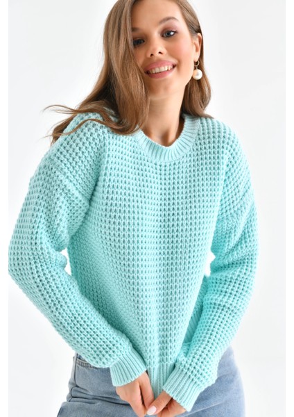 Kadın Bisiklet Yaka Salaş Triko Kazak fiyatları