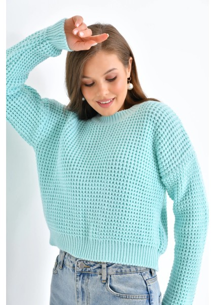 Kadın Bisiklet Yaka Salaş Triko Kazak modelleri