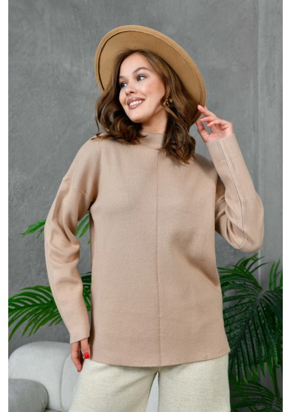 Kadın Dik Yaka Salaş Triko Kazak fiyatları