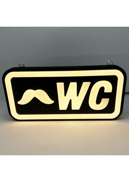 'bay Wc' Işıklı Özel Tabela LED Ile Neon Görünümlü Tabela (29X15CM)