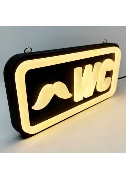 'bay Wc' Işıklı Özel Tabela LED Ile Neon Görünümlü Tabela (29X15CM)