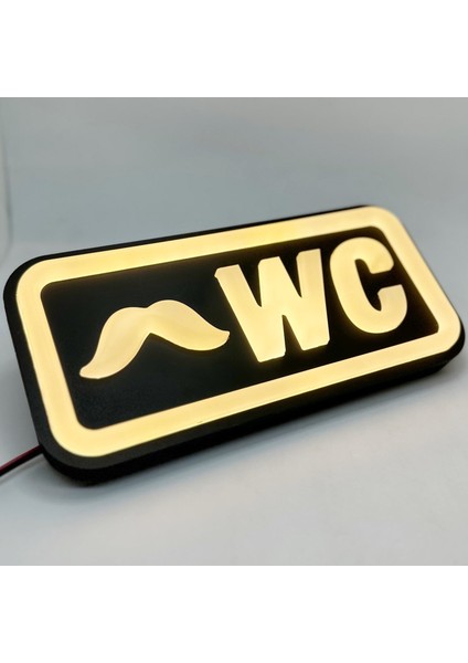 'bay Wc' Işıklı Özel Tabela LED Ile Neon Görünümlü Tabela (29X15CM)