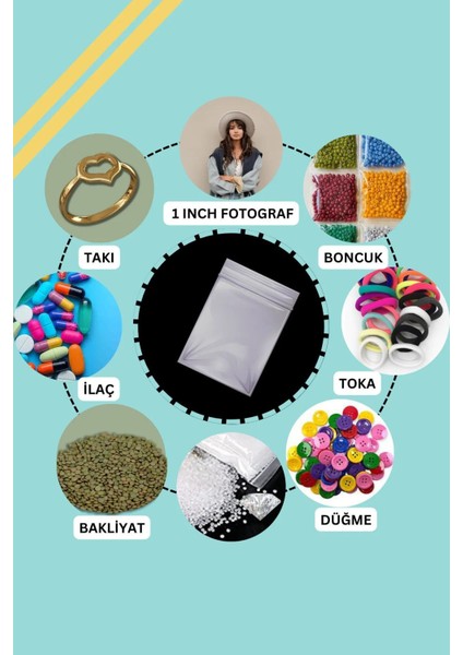 Kendinden Yapışkanlı Açılıp Kapanabilir Şeker Kurabiye Şeffaf Plastik Poşet Torba 100 Adet 22 x 35 cm