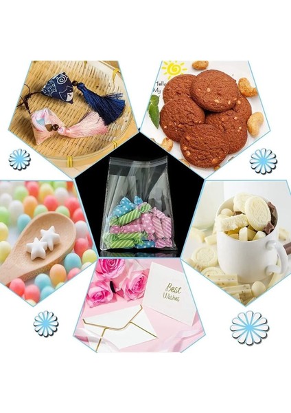 Kendinden Yapışkanlı Açılıp Kapanabilir Şeker Kurabiye Şeffaf Plastik Poşet Torba 100 Adet 22 x 35 cm
