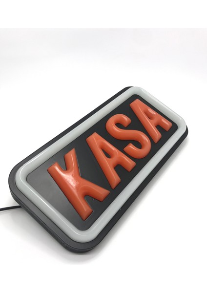 'kasa' Işıklı Özel Tabela LED Ile Neon Görünümlü Tabela-Beyaz Çizgi (25X12CM) fırsatları