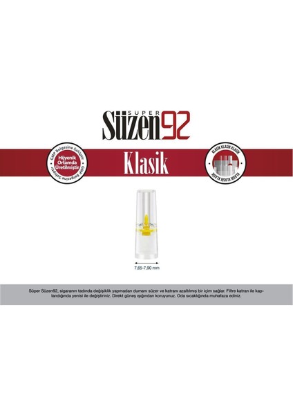 Klasik Sigara Ağızlık Filtresi 3456 Adet Fırsat Pk Kutu (24PK*144)