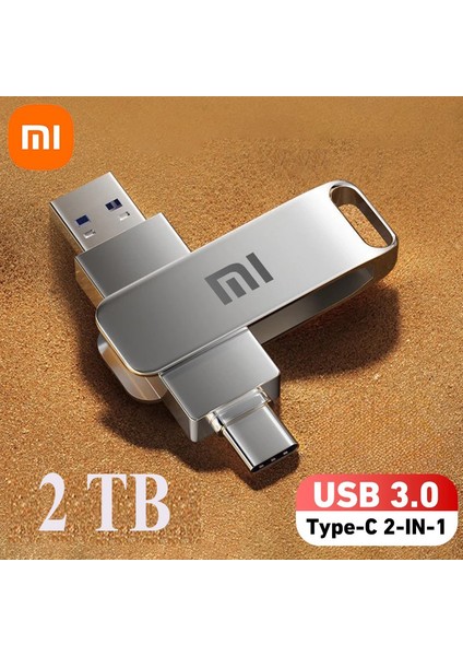 Xiaomi 2tb Type-C ve USB Flash Bellek Otg Çift Giriş USB