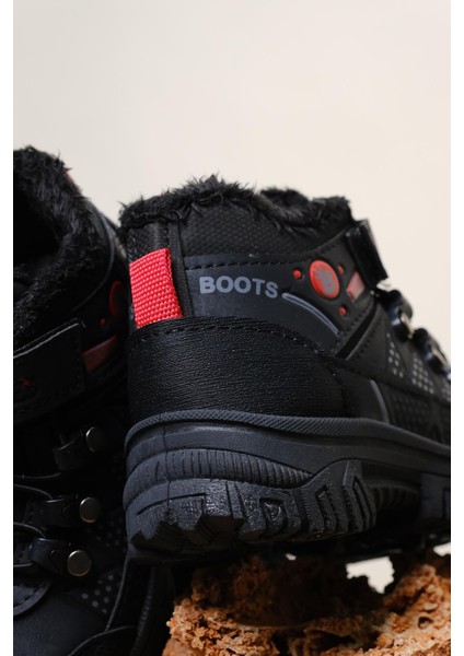 Bolli Içi Kürklü Bantlı Unisex Çocuk Bot
