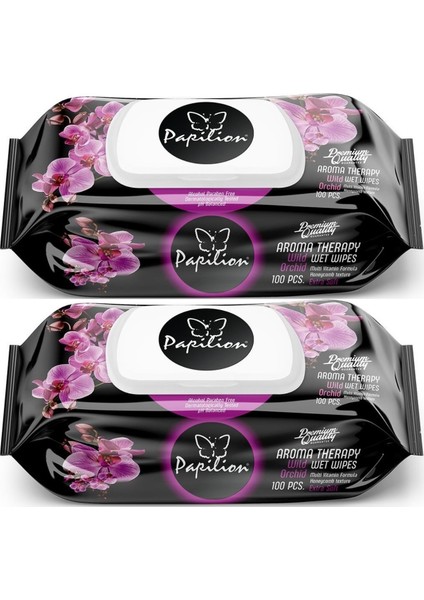 Islak Havlu Mendil 100 Yaprak Aroma Terapi 2'li Set 200 Yaprak