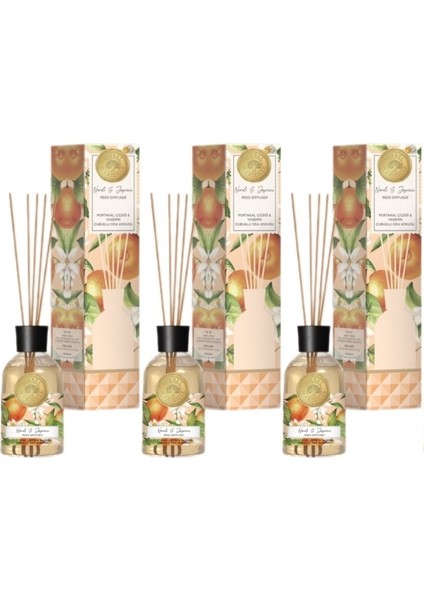 Çubuklu Oda Parfümü 100ml Portakal Çiçeği & Yasemin (3'lü Set)