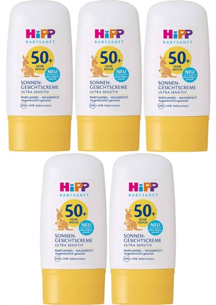 Babysanft Güneş Kremi -Yüz Için Sonnen Gesıchtscreme 50+ Faktör Ultra Sensıtıv 30ML (5 Li Set)