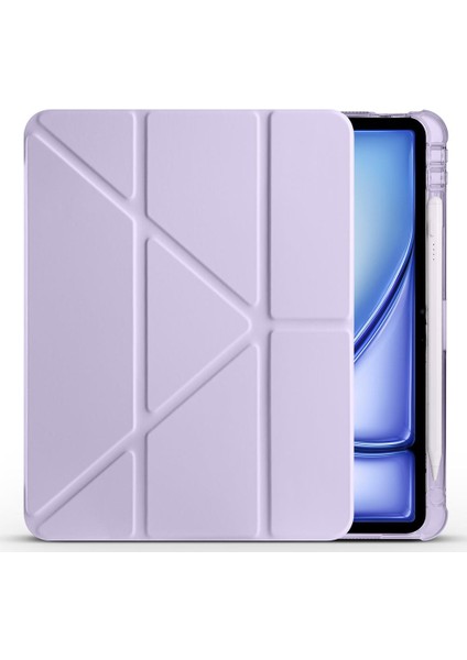 iPad Air 11 M2/M3 2024/2025 uyumlu Kılıf Kalem Bölmeli Kapaklı Trifold Standlı Akıllı Uyku Modu modelleri