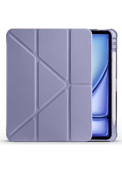 iPad Air 11 M2/M3 2024/2025 uyumlu Kılıf Kalem Bölmeli Kapaklı Trifold Standlı Akıllı Uyku Modu modelleri