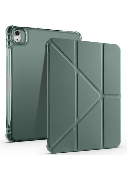 iPad Air 11 M2 2024 Air 6. Nesil uyumlu Kılıf Kalem Bölmeli Kapaklı Trifold Standlı Akıllı Uyku Modu