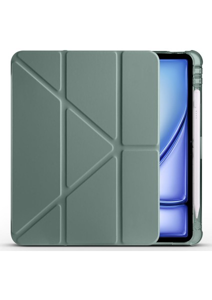 iPad Air 11 M2 2024 Air 6. Nesil uyumlu Kılıf Kalem Bölmeli Kapaklı Trifold Standlı Akıllı Uyku Modu modelleri