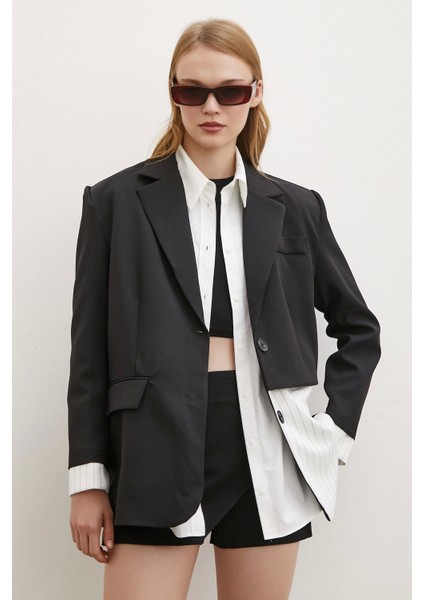 Çizgi Detaylı Çift Düğmeli Blazer Ceket Beyaz modelleri