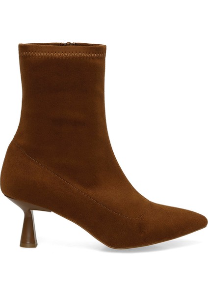 24K-618 4pr Taba Kadın Topuklu Bot