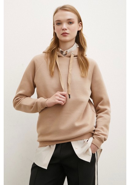 Kapüşonlu Sweatshirt Kahve