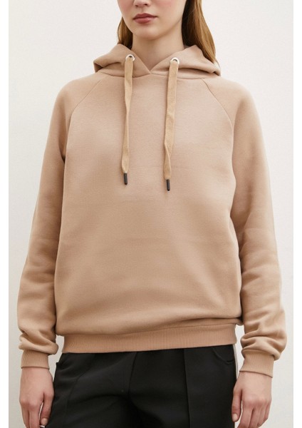 Kapüşonlu Sweatshirt Kahve