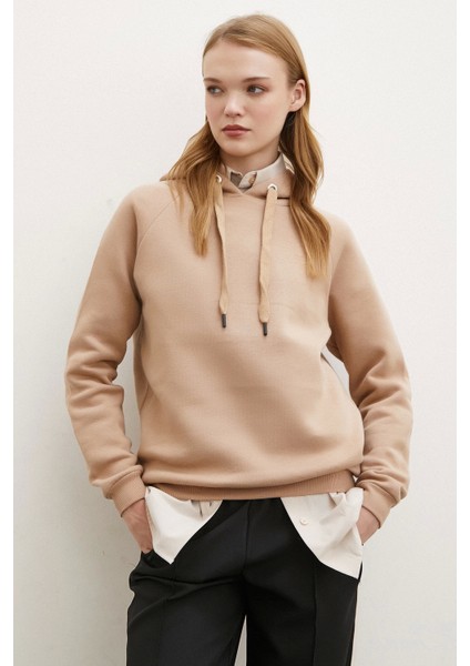 Kapüşonlu Sweatshirt Kahve