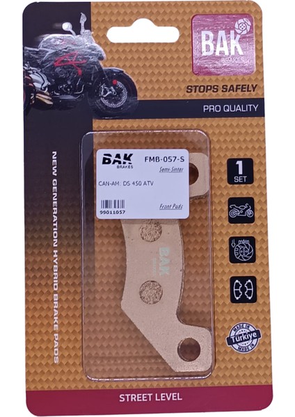 Bak Brakes FMB-057-S Can Am Ds 450 2x4 Efi x Xxc Xxm 2008-2016 Atv New. John Deere Gator Hpx, Hpx 4x4. Arka Fren Balatası Yarı Sinter Kalite
