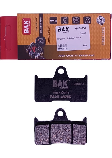 Bak Brakes FMB-054 Segway, Cf Moto Atv Utv Arka Fren Balatası Organik Kalite