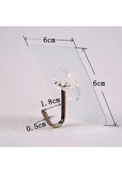 5 Adet Kendinden Yapışkanlı Şeffaf Askı