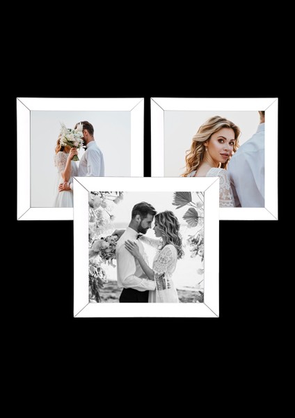 3 Adet 10X10 Çerçeve - Mdf Çerçeve - Fotoğraf Çerçevesi - Mini Çerçeve