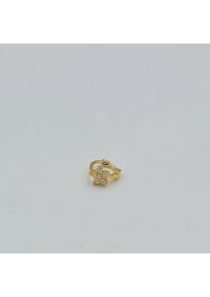 Cerrahi Çelik Taşlı Minimal Çiçek Halka Küpe Tragus Helix Kıkırdak Piercing
