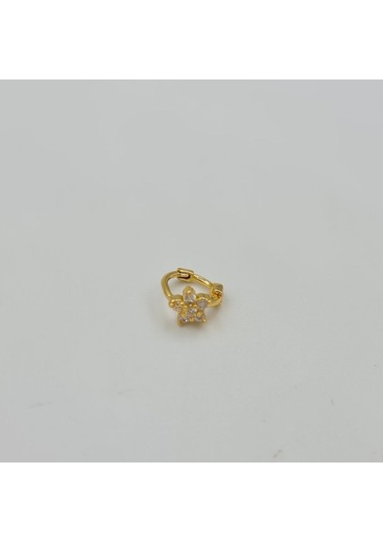 Cerrahi Çelik Taşlı Minimal Çiçek Halka Küpe Tragus Helix Kıkırdak Piercing modelleri