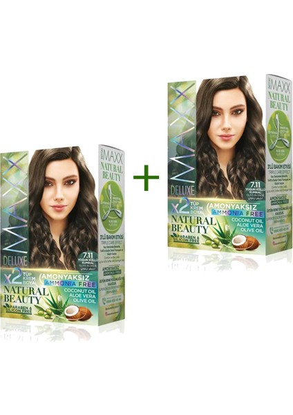 2 Paket Natural Beauty Amonyaksız Saç Boyası 7.11 Yoğun Küllü Kumral - MCT6588-4572