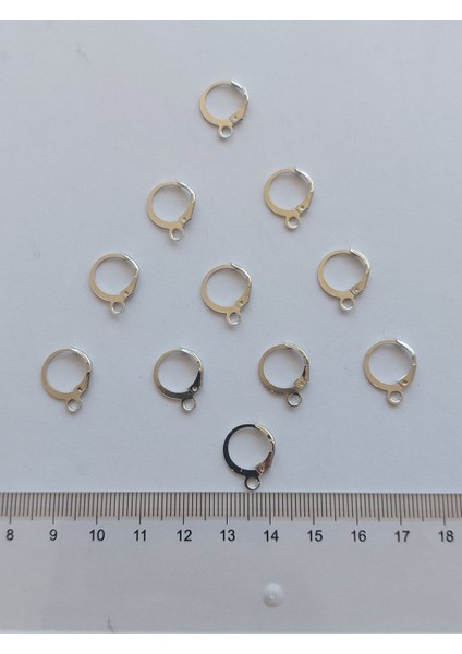 Tha Küpe Kancası 10 Çift Gümüş Renk Model 2