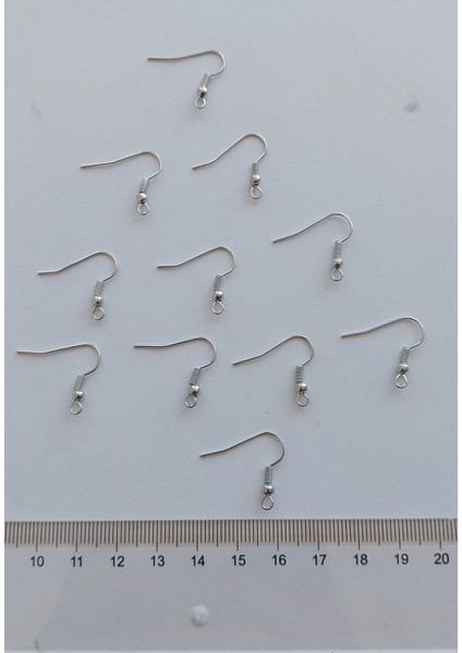 Tha Küpe Kancası 10 Çift Gümüş Renk Model 1