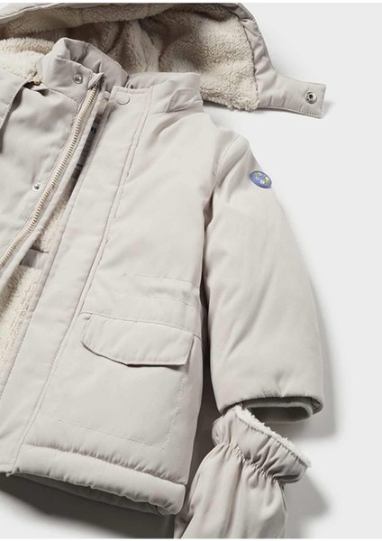 Kışlık Erkek Bebek Parka Mont Eldivenli - Krem fiyatları