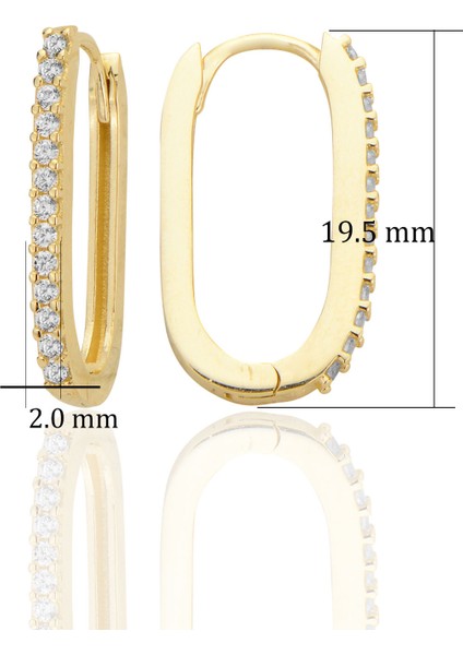 14K Altın Moda Minimalist Taşlı Küpe AT017