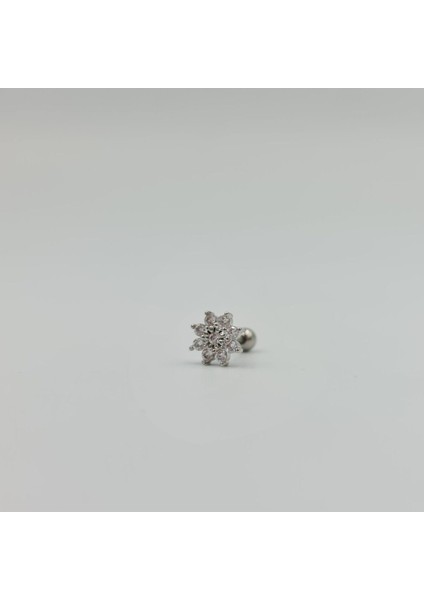 Çiçekli Taşlı Cerrahi Çelik Küpe Tragus Helix Kıkırdak Piercing fiyatları