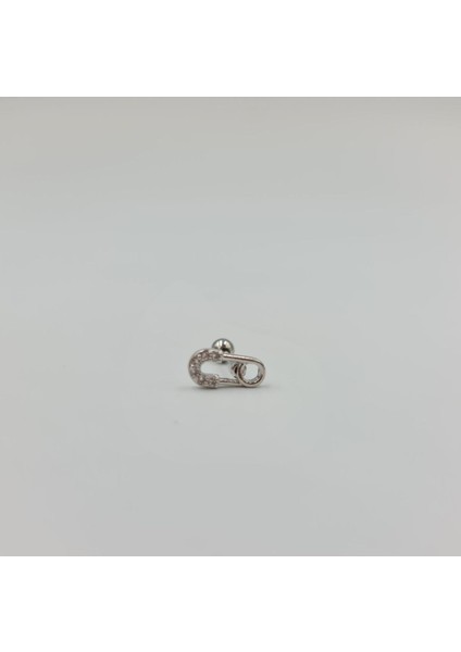 Çengelli Iğne Detaylı Cerrahi Çelik Küpe Tragus Helix Kıkırdak Piercing
