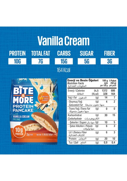 Bite & More Proteinli Pankek Vanilyalı (50G X12 Adet)